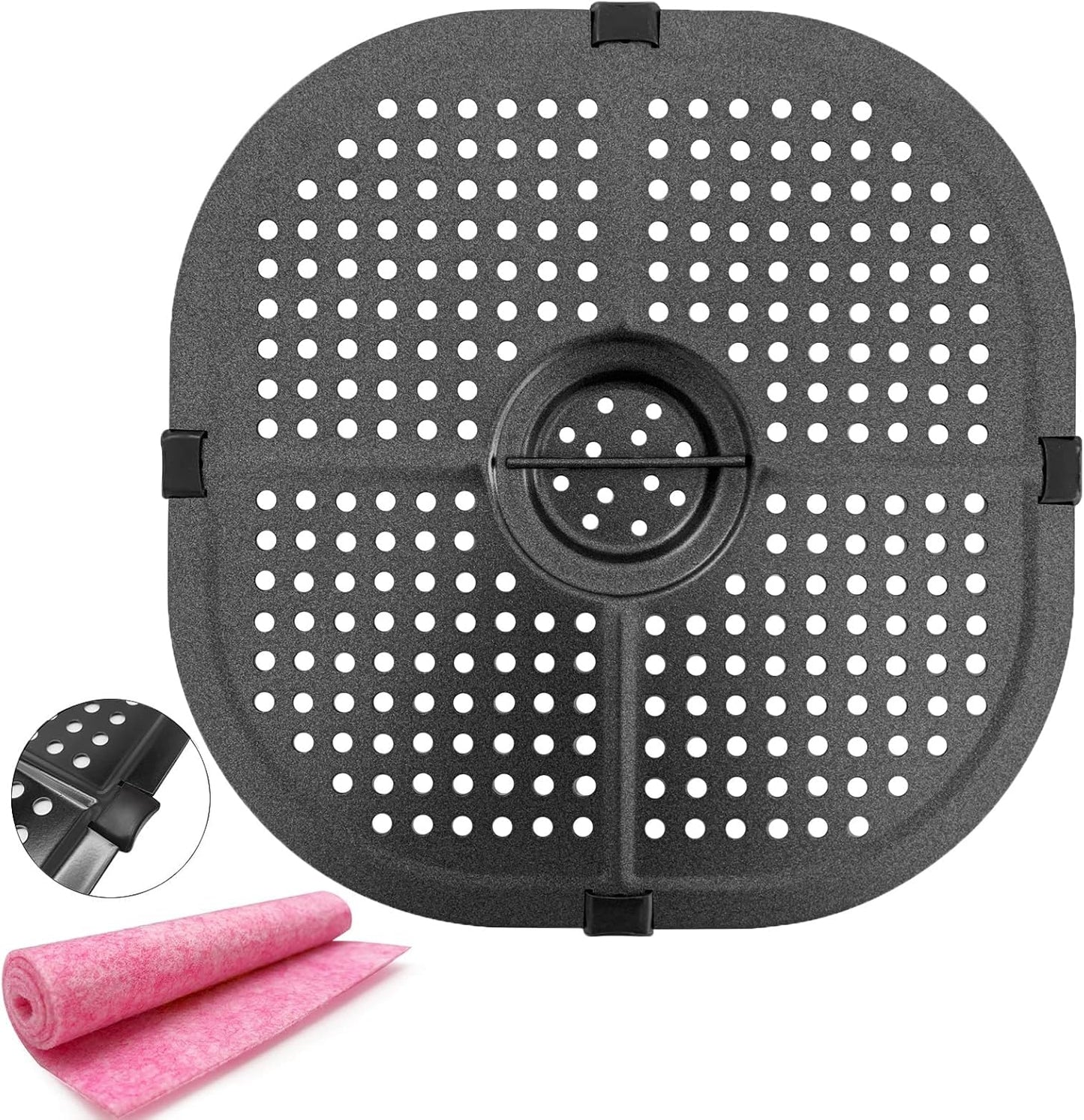 HEISENLIN 9.09IN Air Fryer Grill Pan - Non-Stick & Dishwasher Safe