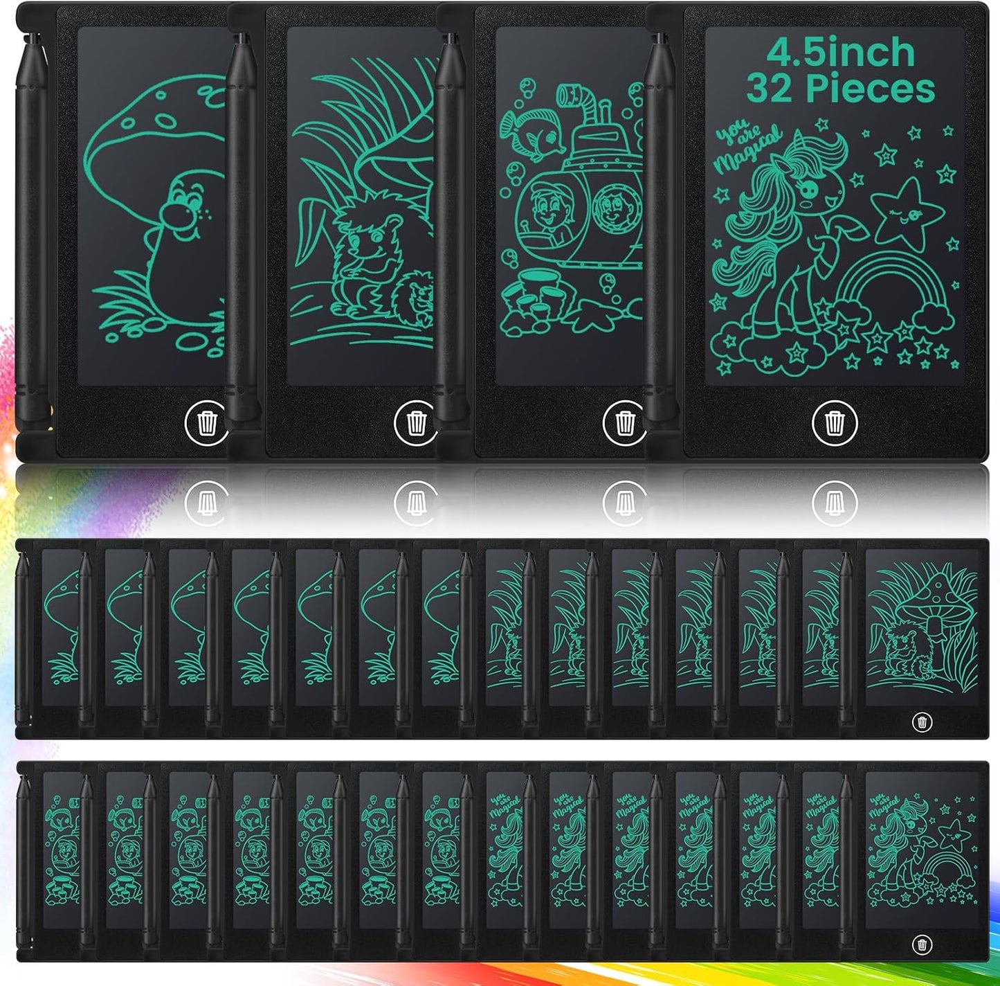 Mini LCD Writing Tablet 32 Pcs 4.5 Inch Educational Toy Set