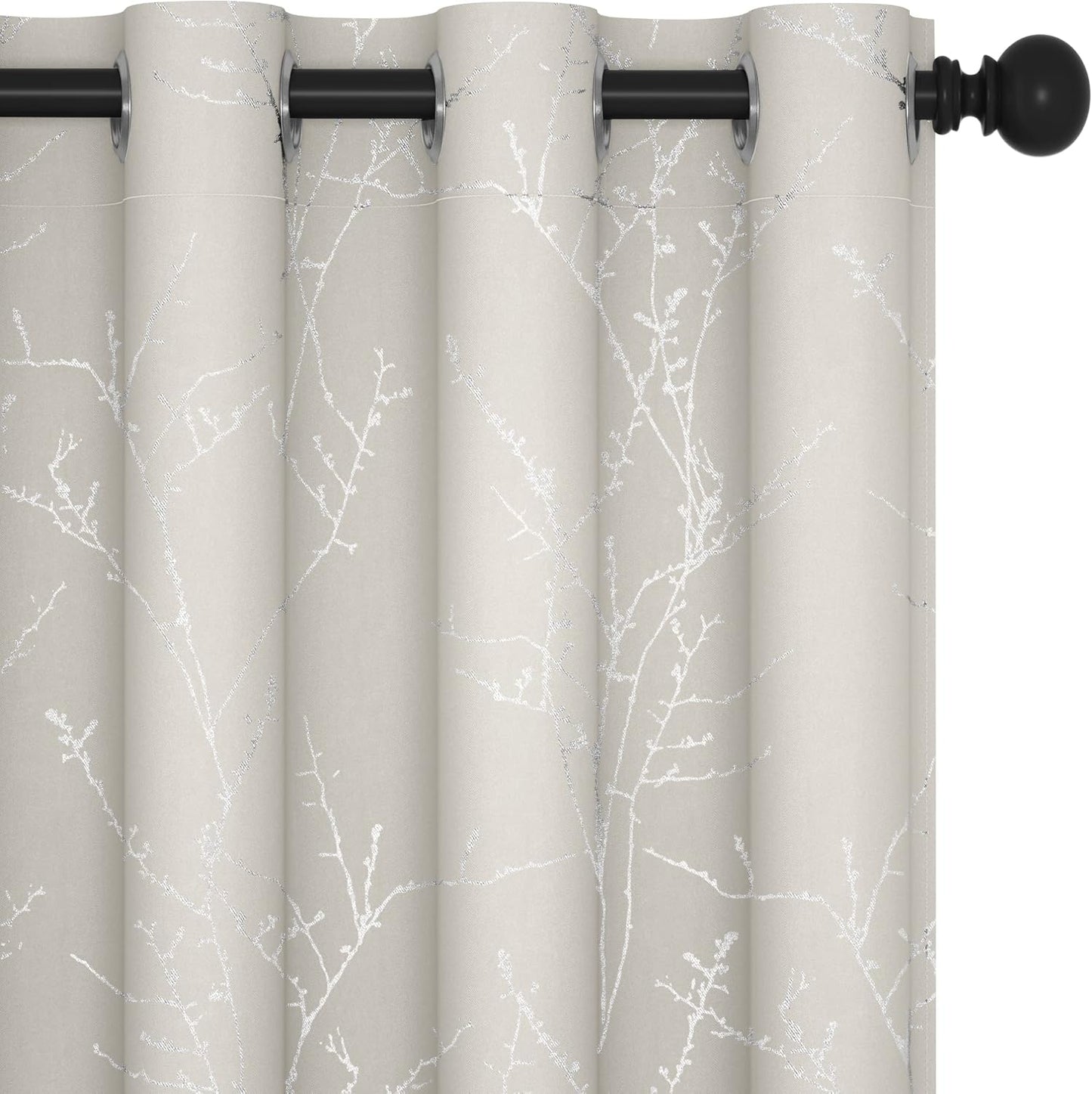 Deconovo Beige Blackout Curtains for Modern Boho Decor