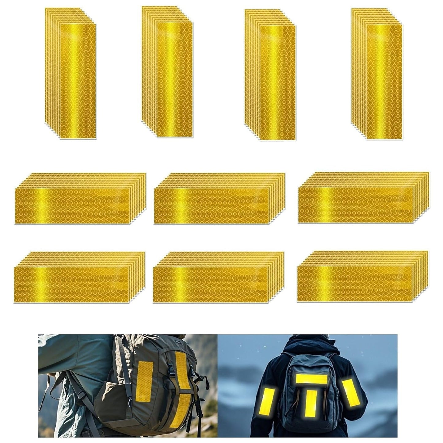 Non Fading Yellow Reflective Stickers for Safety and Visibility