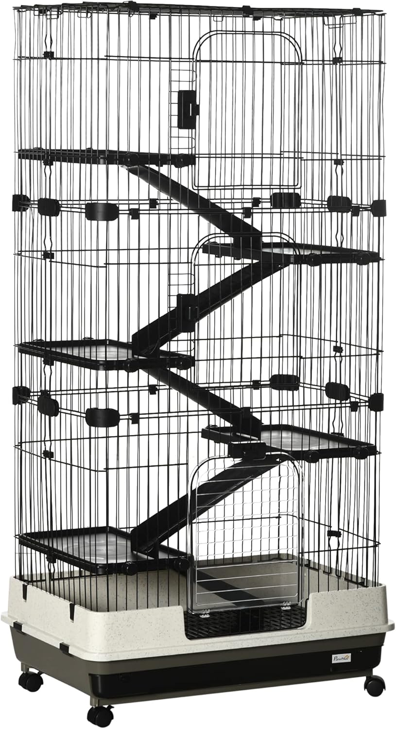 PawHut 6-Level Small Animal Cage for Rabbits and Chinchillas