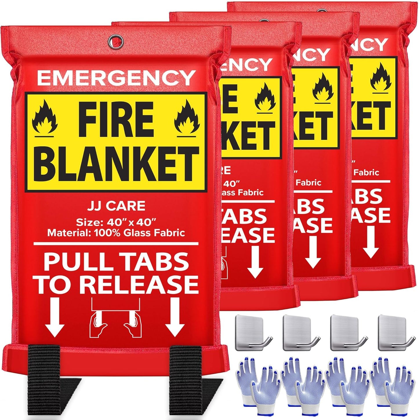 JJ CARE Fire Blanket Set for Home and Kitchen Safety Needs