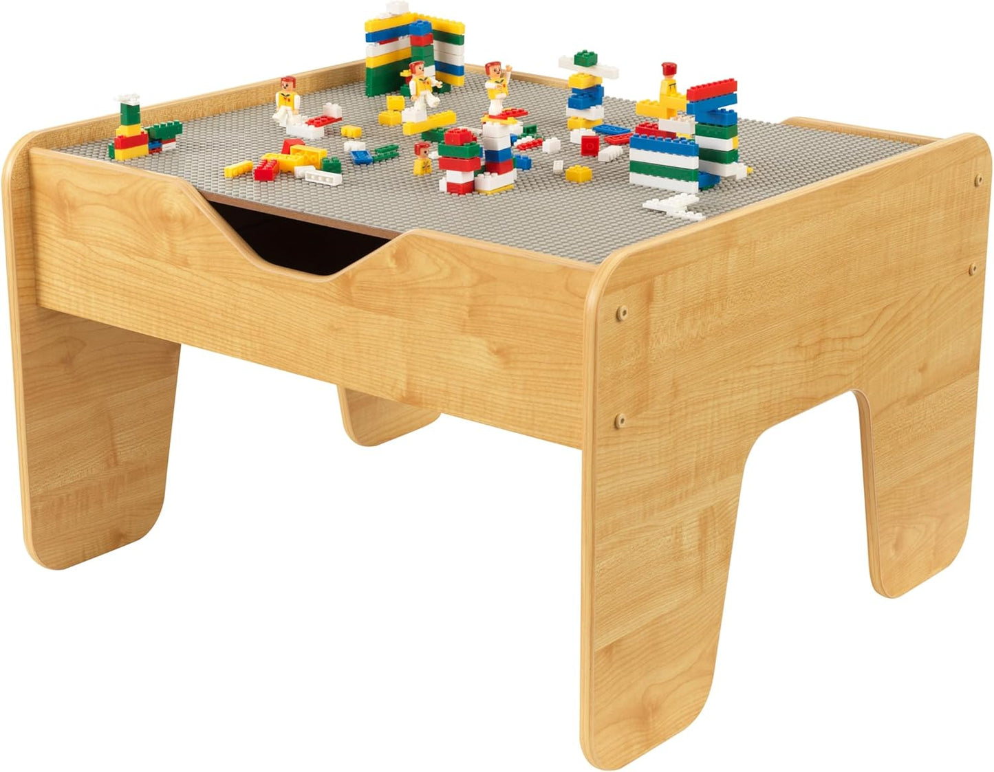 KidKraft Reversible Wooden Activity Table with 195 Bricks
