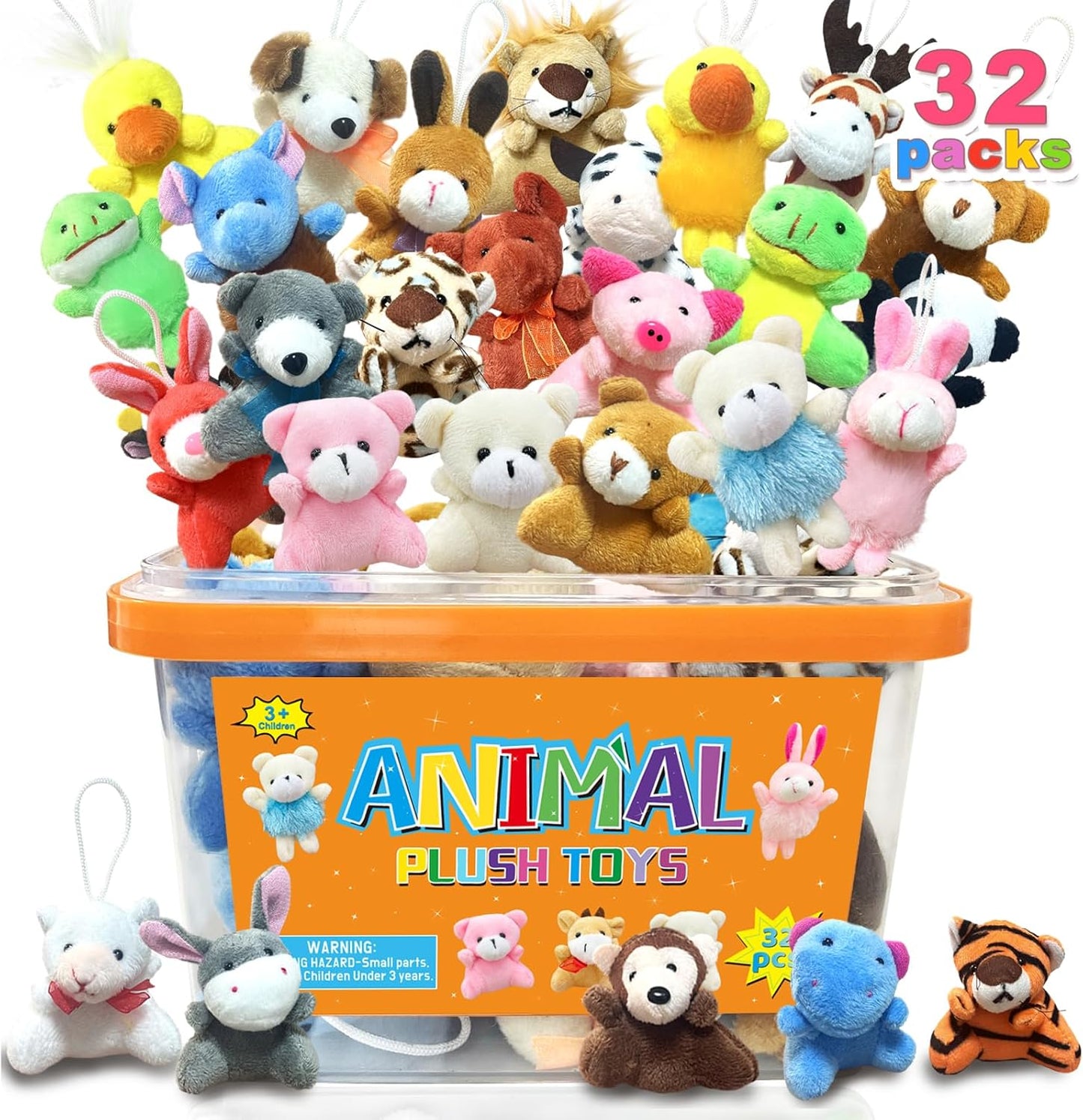 Adorable Mini Plush Animal Keychains Set - Perfect Party Favors!