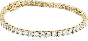 Sterling Silver Tennis Bracelet with Round Cut Cubic Zirconia