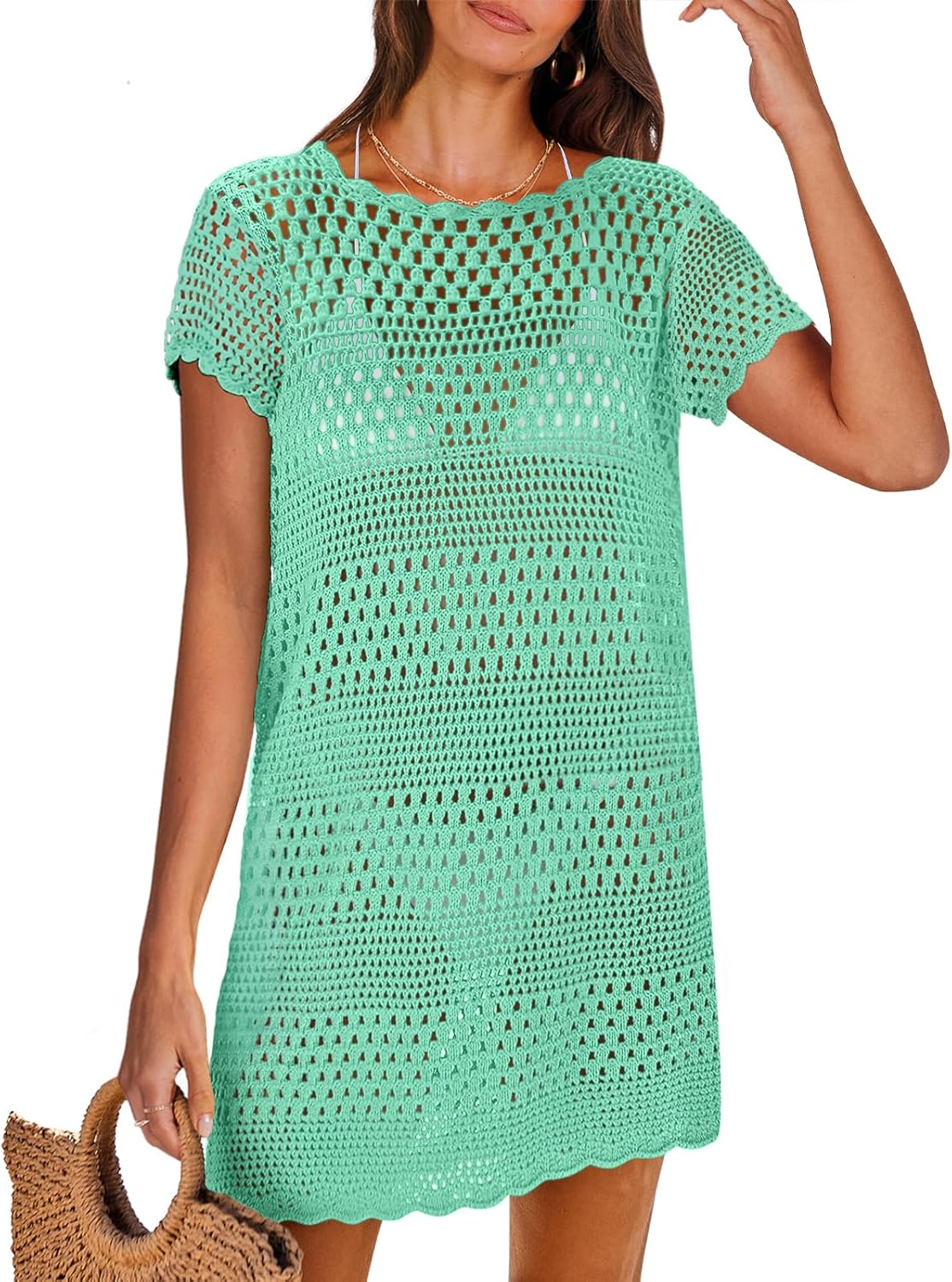 ANRABESS Crochet Bathing Suit Cover Up for Women Summer Style