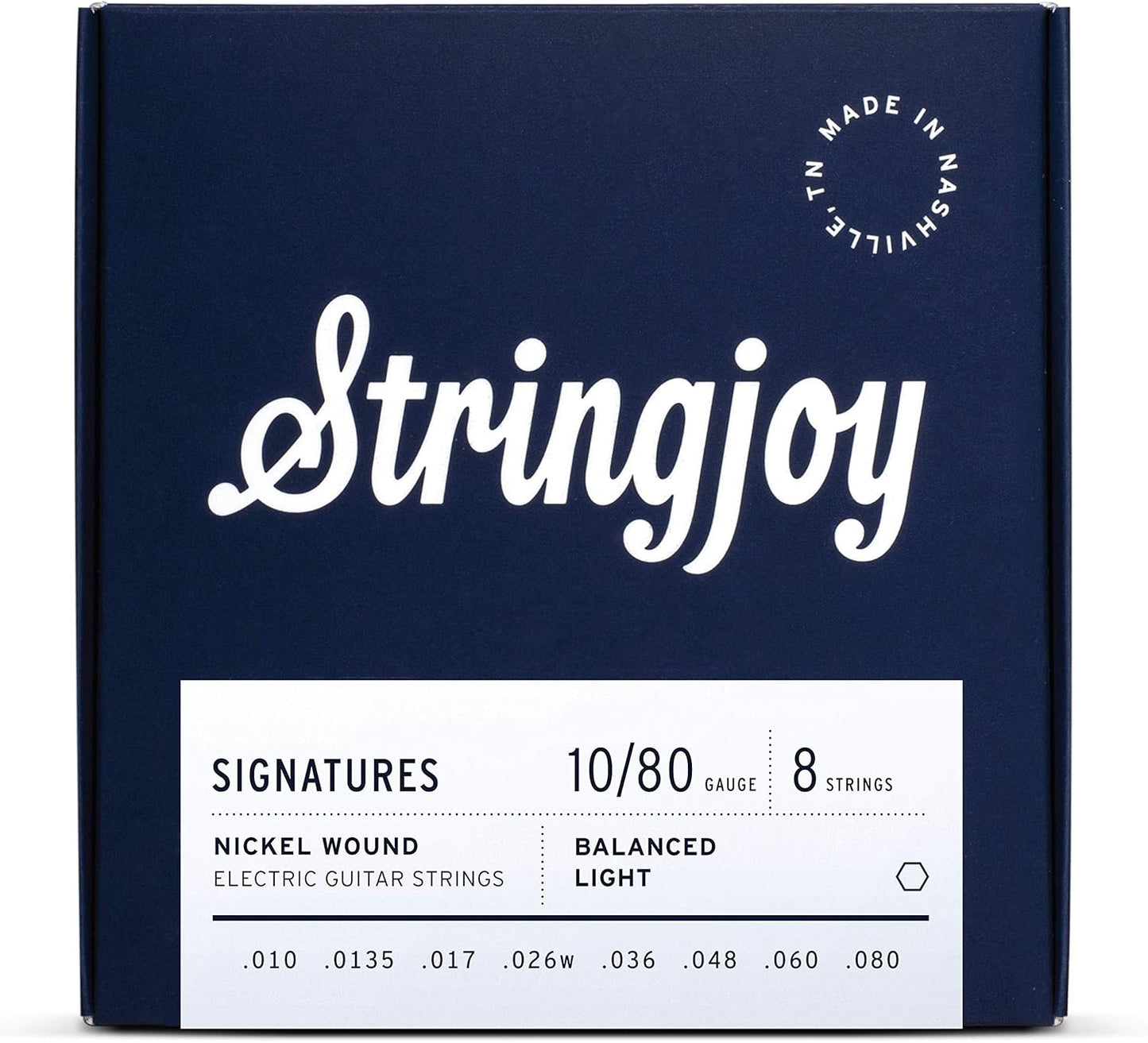 Stringjoy Nickel Electric Guitar Strings for Balanced Light Gauge
