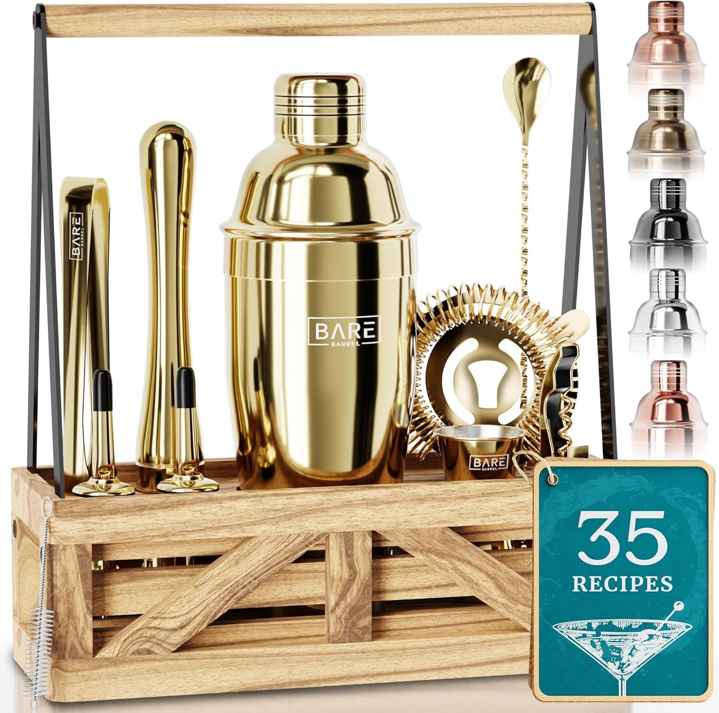 BARE BARREL Mixology Bartender Kit for Home Bartending Fun