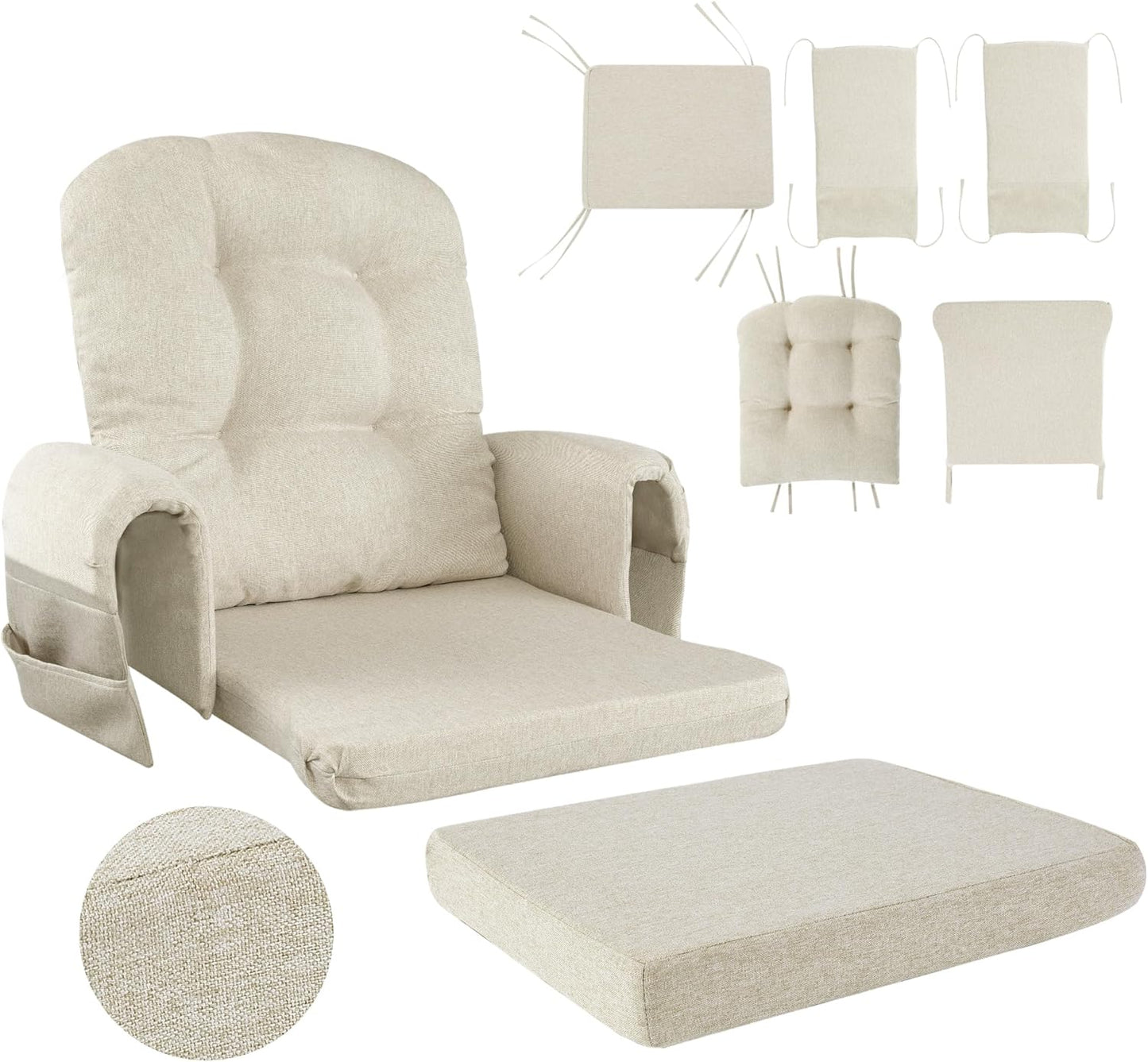 HOMBYS Glider Rocker Replacement Cushions for Ultimate Comfort