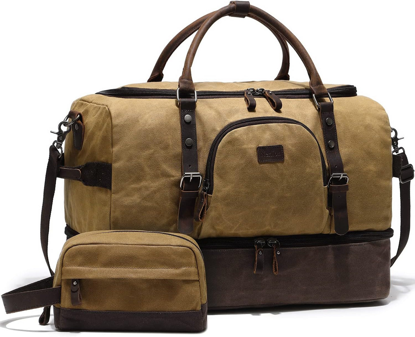 Nerlion Weekender Bag with Shoe Compartment for Travel