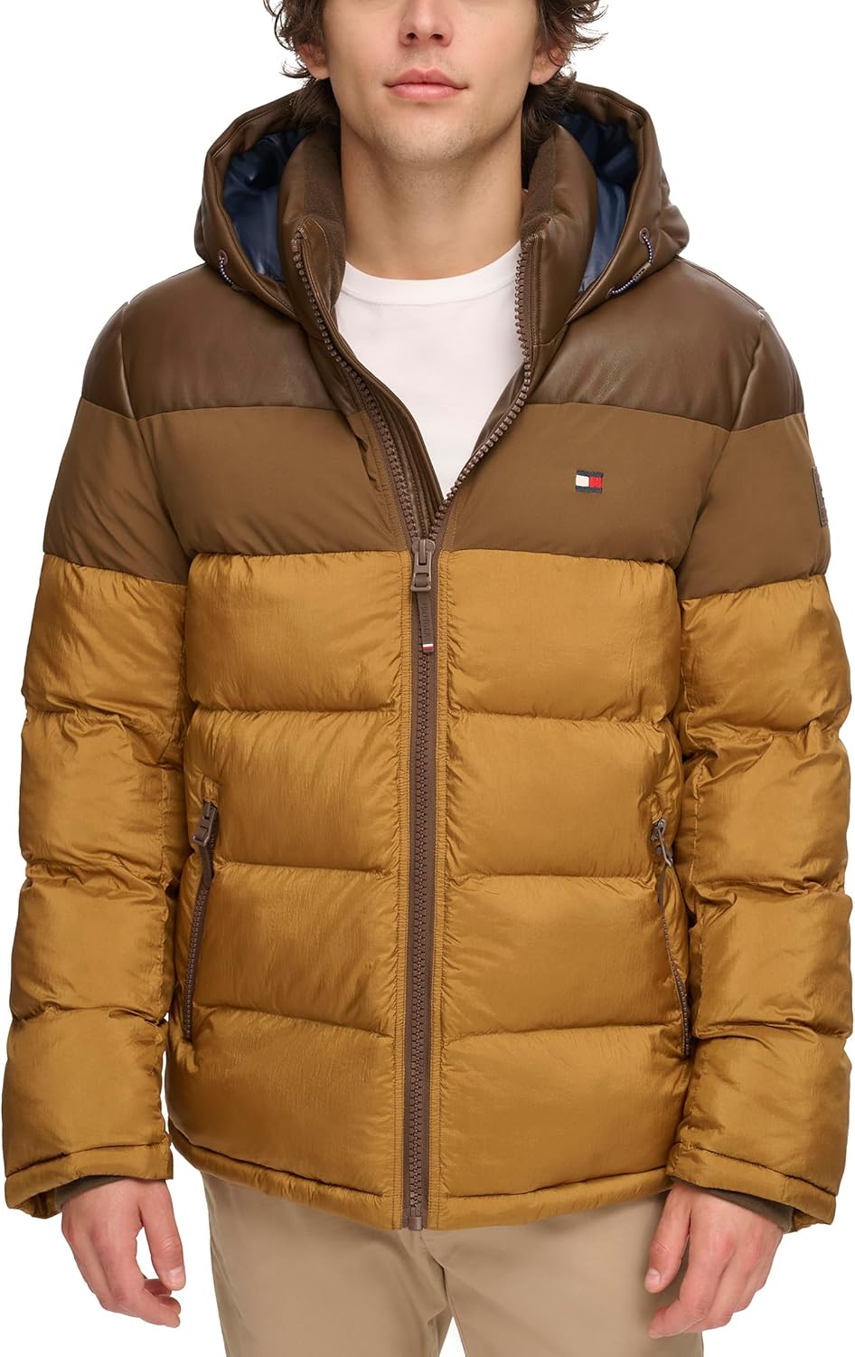 Tommy Hilfiger Men's Hooded Puffer Jacket for Cold Weather