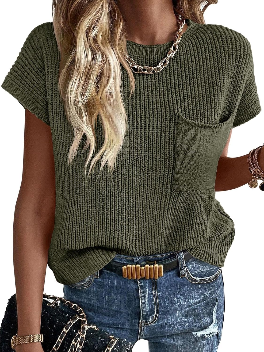 Imily Bela Summer Fall Short Sleeve Sweater for Women 2025