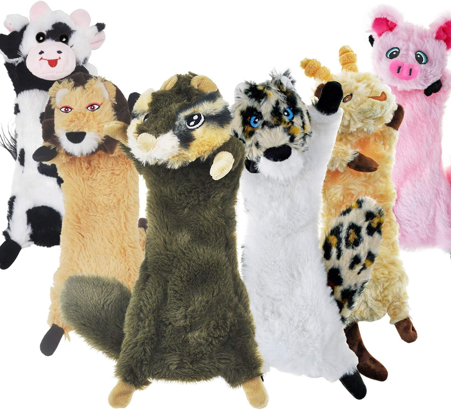 6 Pack No Stuffing Squeaky Dog Toys by SHARLOVY