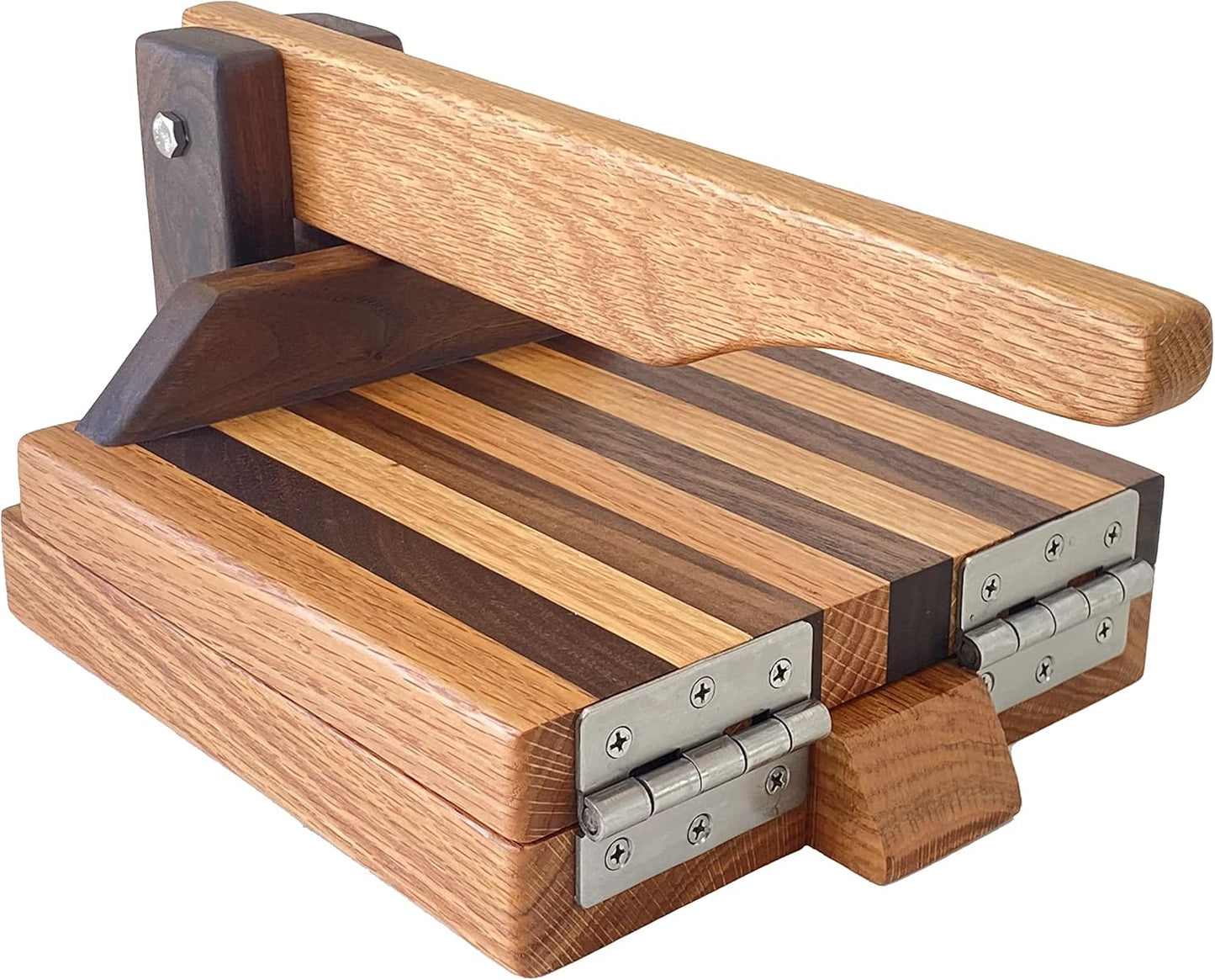 Handmade 8 Inch Oak & Walnut Tortilla Press for Perfect Tortillas