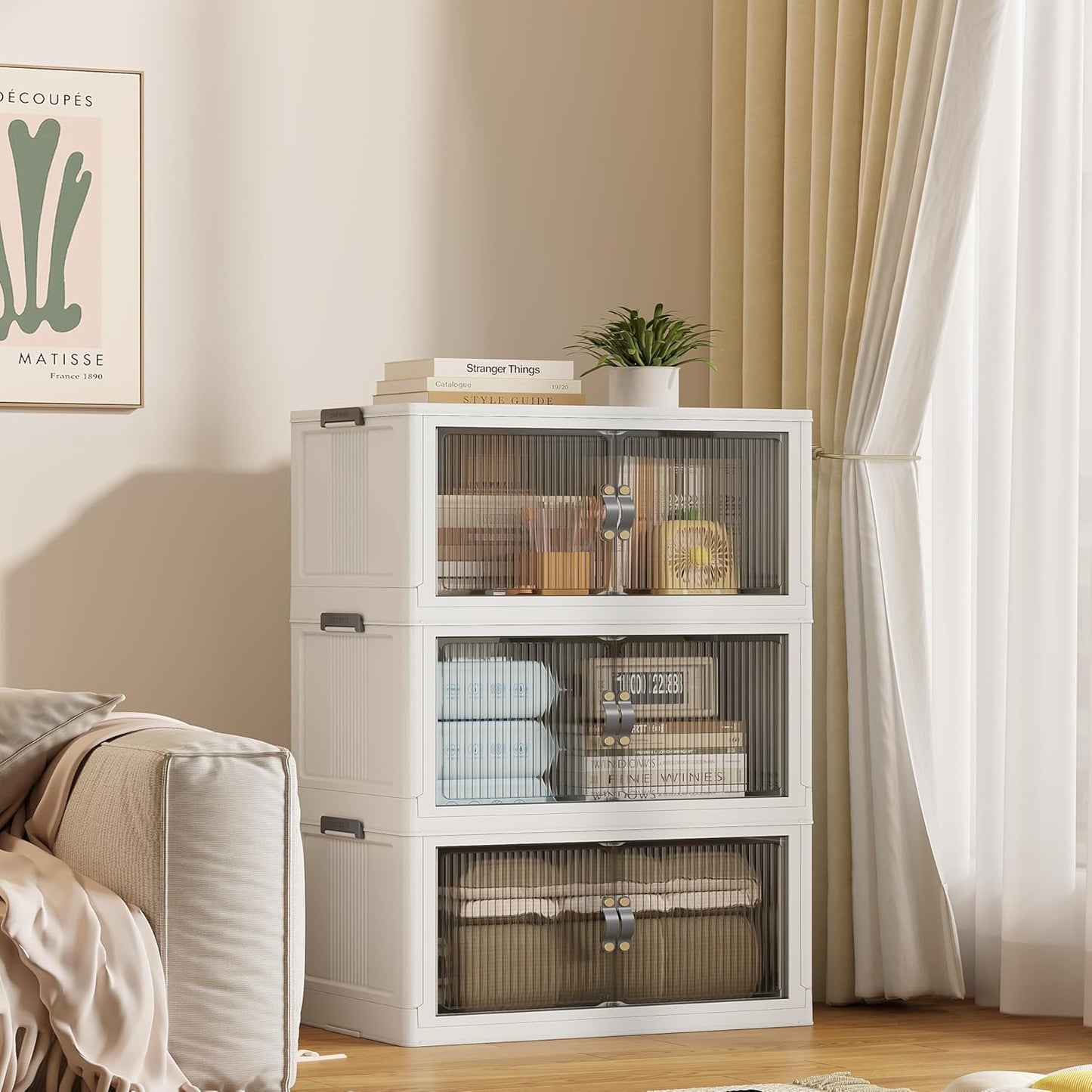83Gal Stackable Storage Bins with Lid for Home Organization