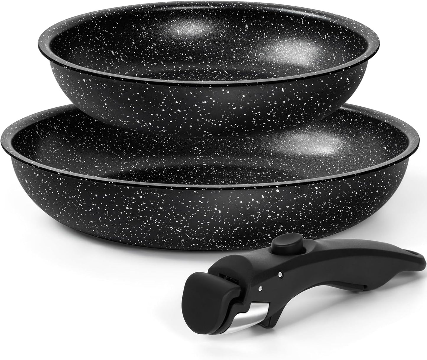 Nonstick Frying Pan Set with Removable Handle for Easy Cooking