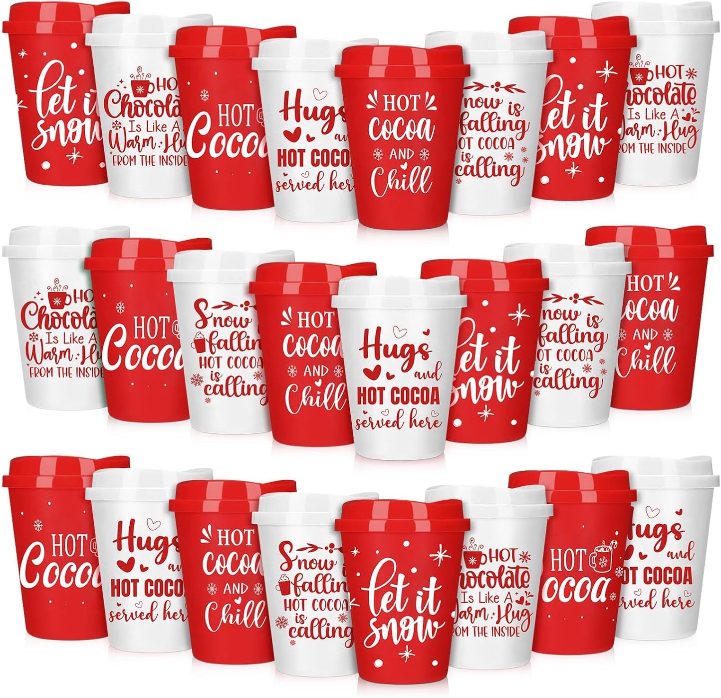 Reusable Hot Cocoa Chocolate Bar Cups for Christmas Parties