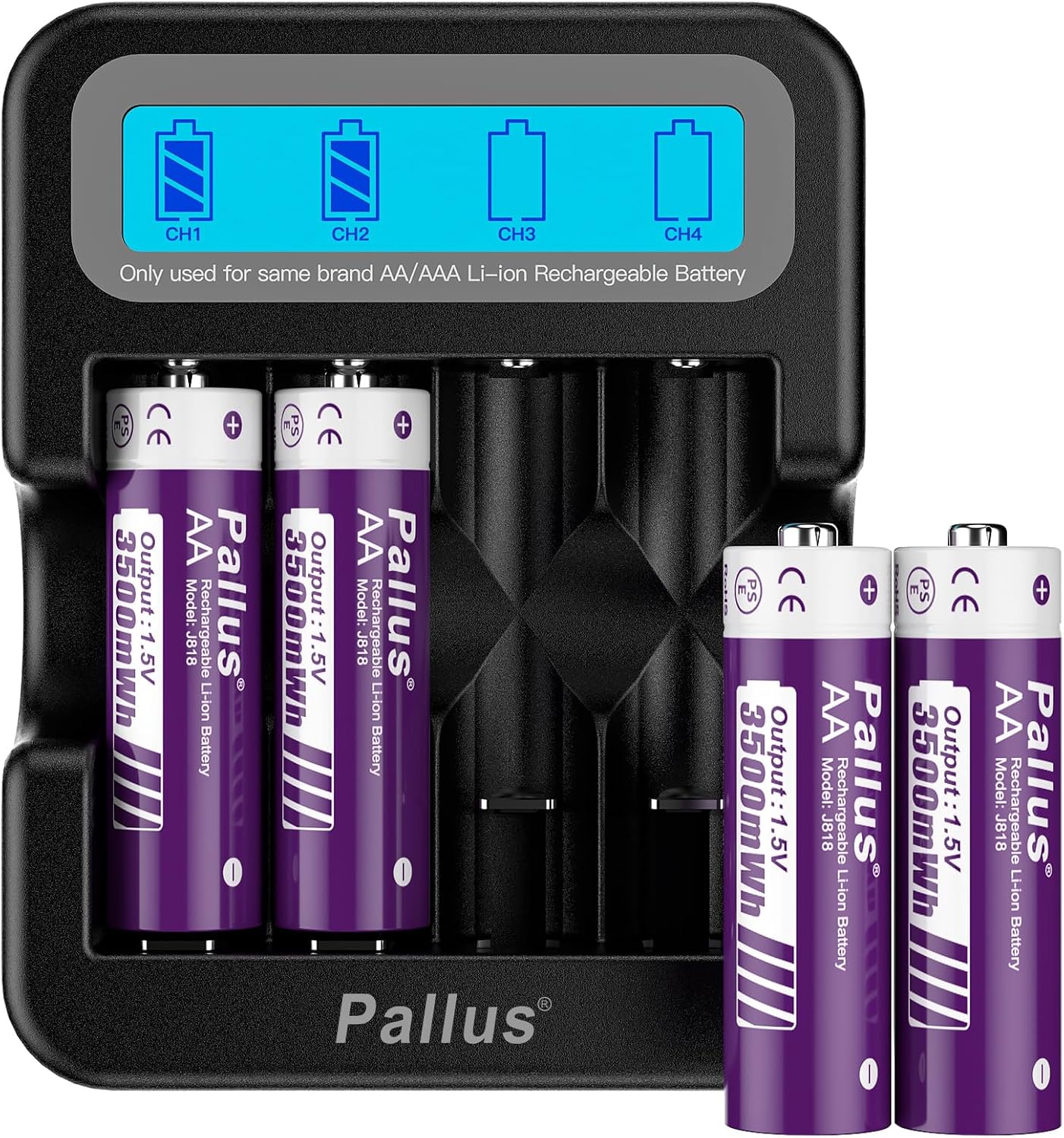 Pallus High Capacity AA Batteries - 4 Pack 3500mWh