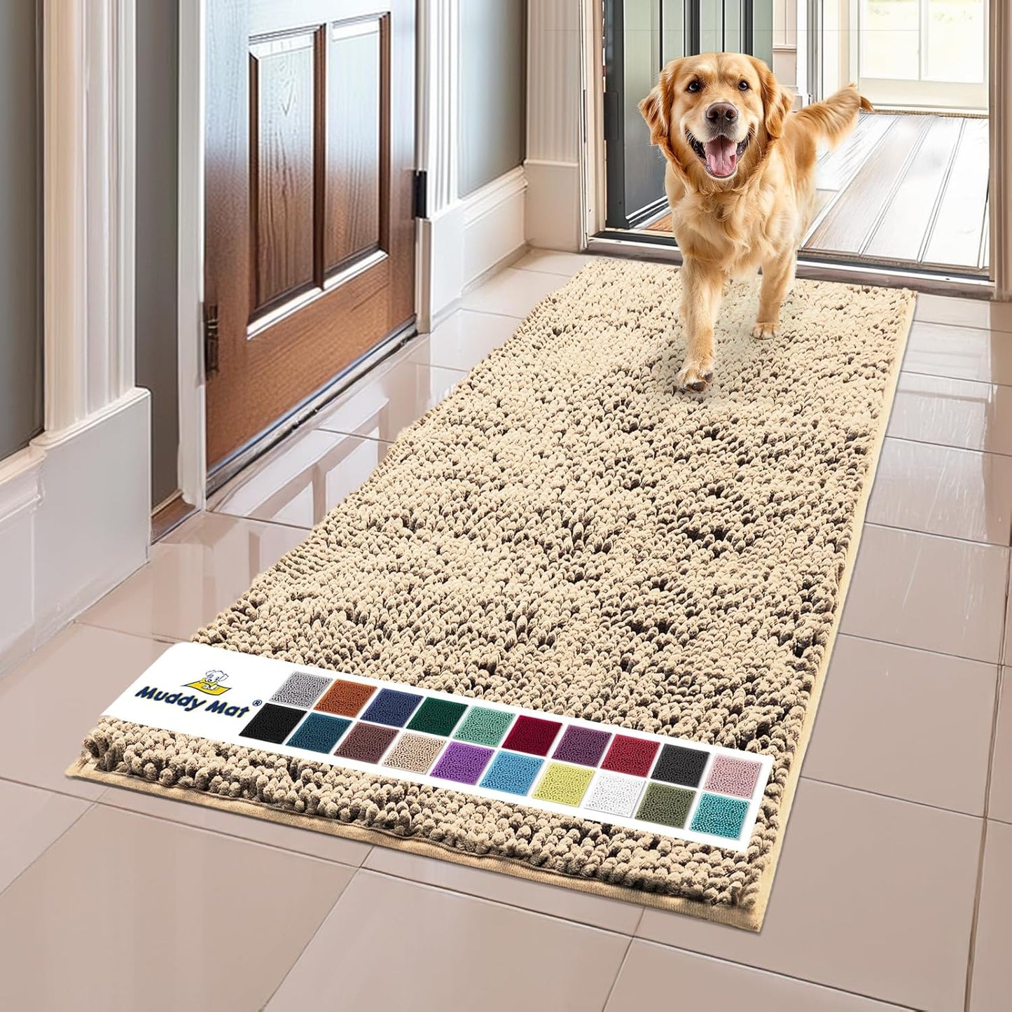 Muddy Mat Super Absorbent Microfiber Dog Door Mat for Paws