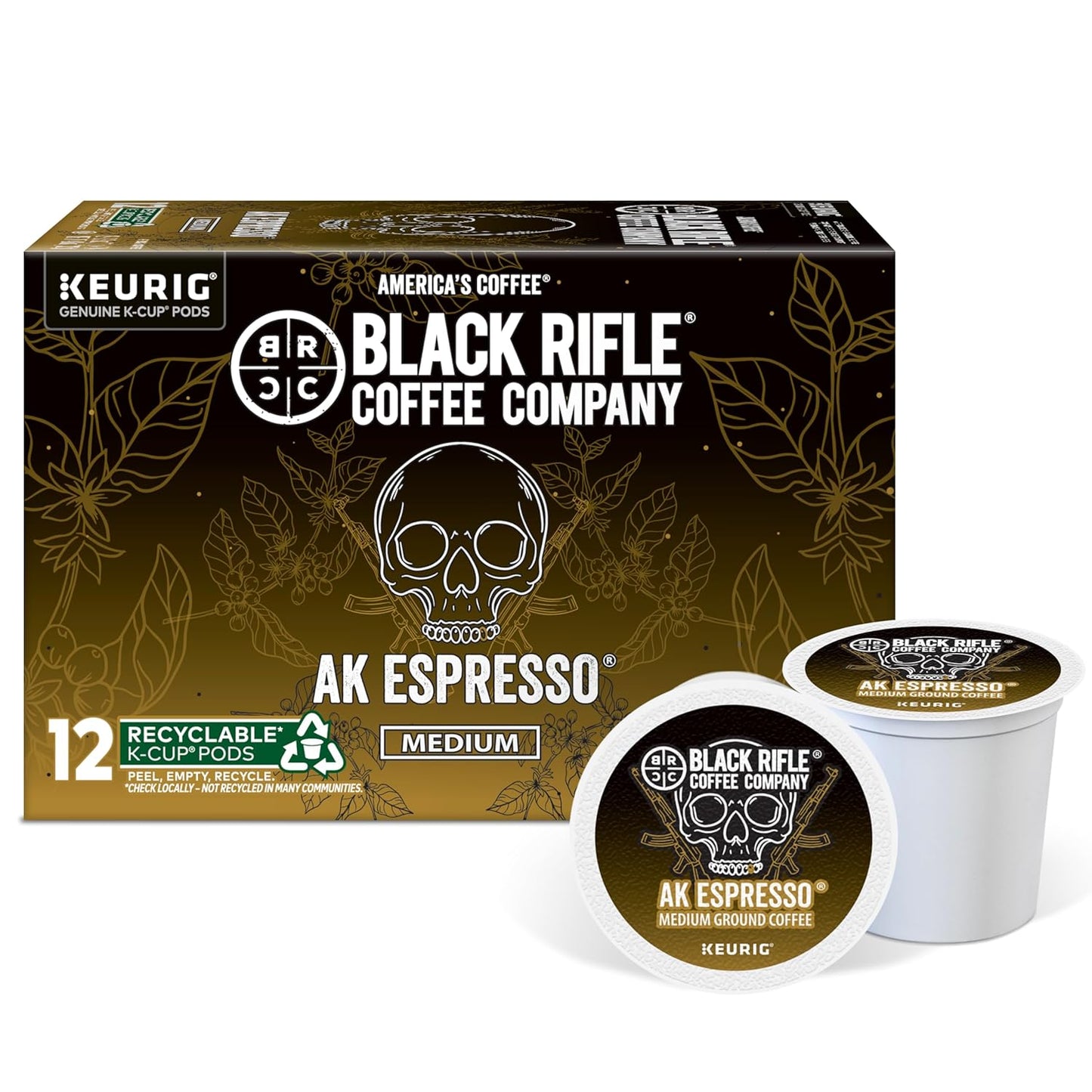 AK Espresso K Cups, 12 Pods - Bold Energy