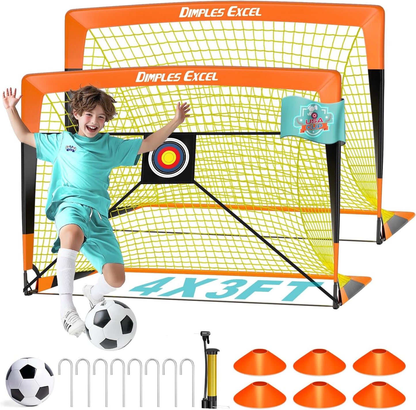 Dimples Excel Soccer Goals for Kids - Perfect Backyard Training