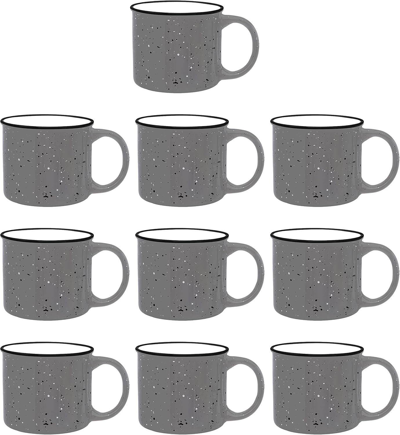 Ceramic Campfire Coffee Mugs Set of 10 - Perfect for Outdoors