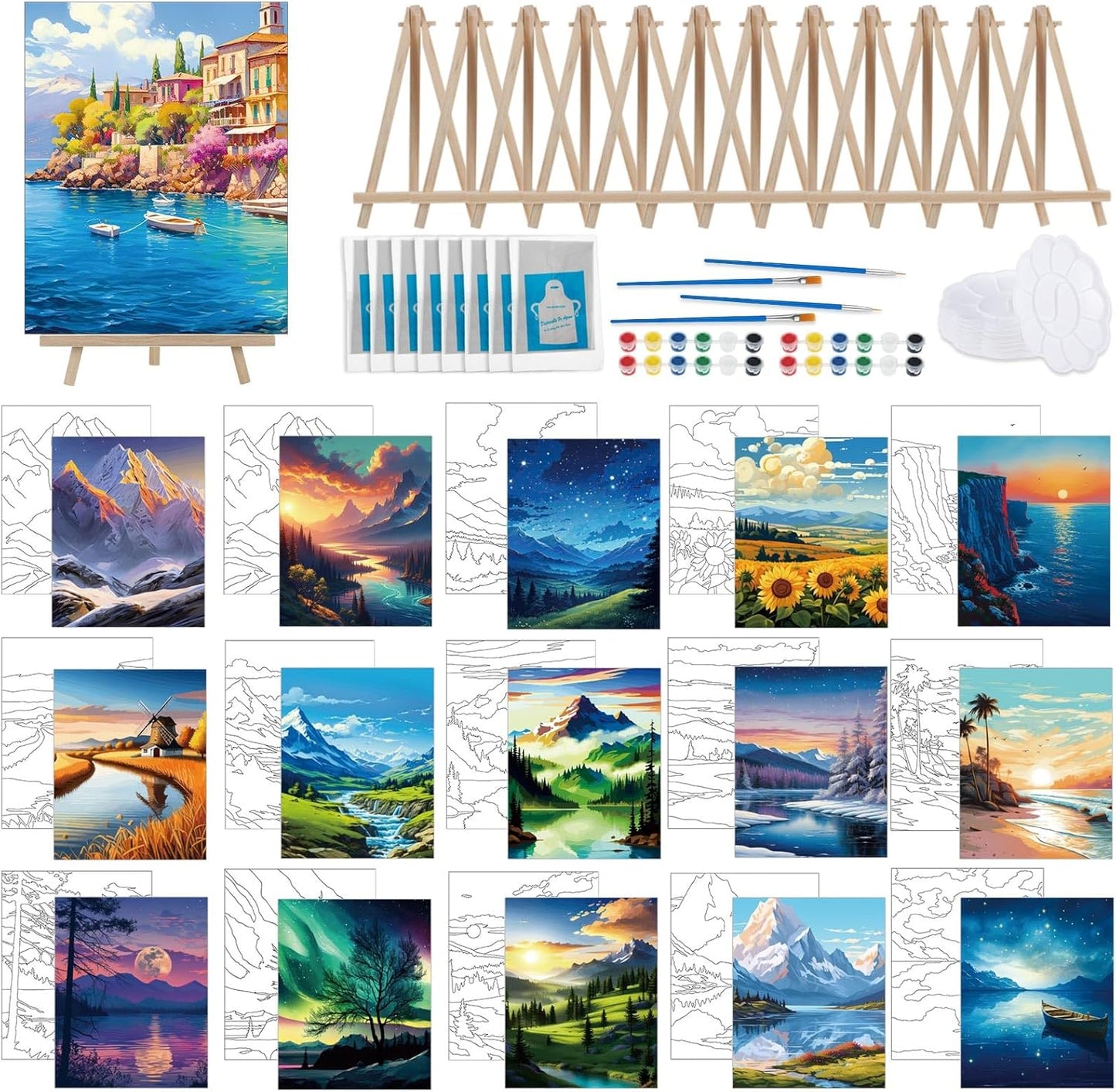 Tenceur Pre Drawn Canvas Sets for Sip and Paint Parties