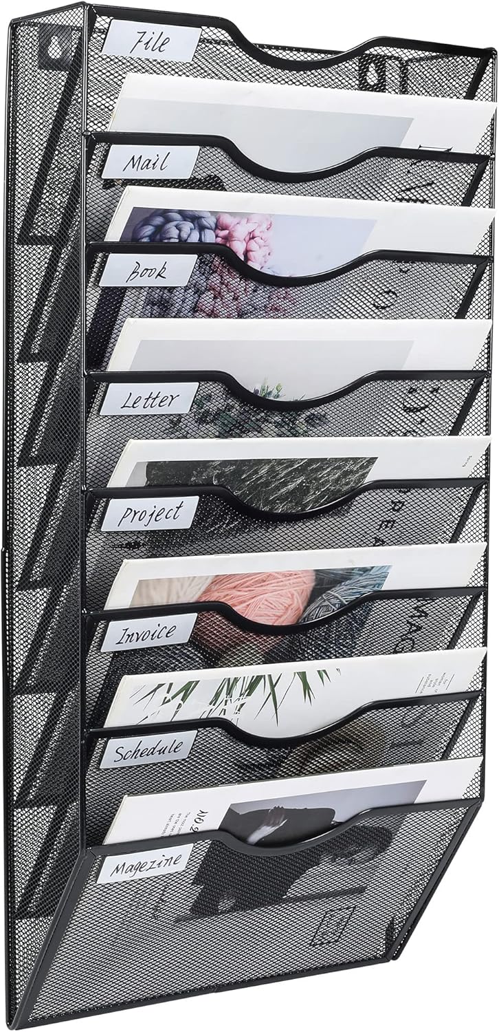 PAG Hanging Wall File Holder Organizer for Office with 8 Pockets