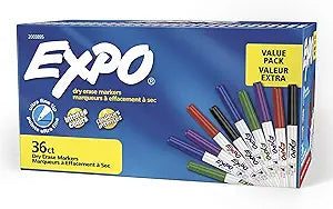 EXPO Low Odor Dry Erase Markers with Ultra Fine Tip, 36 Count