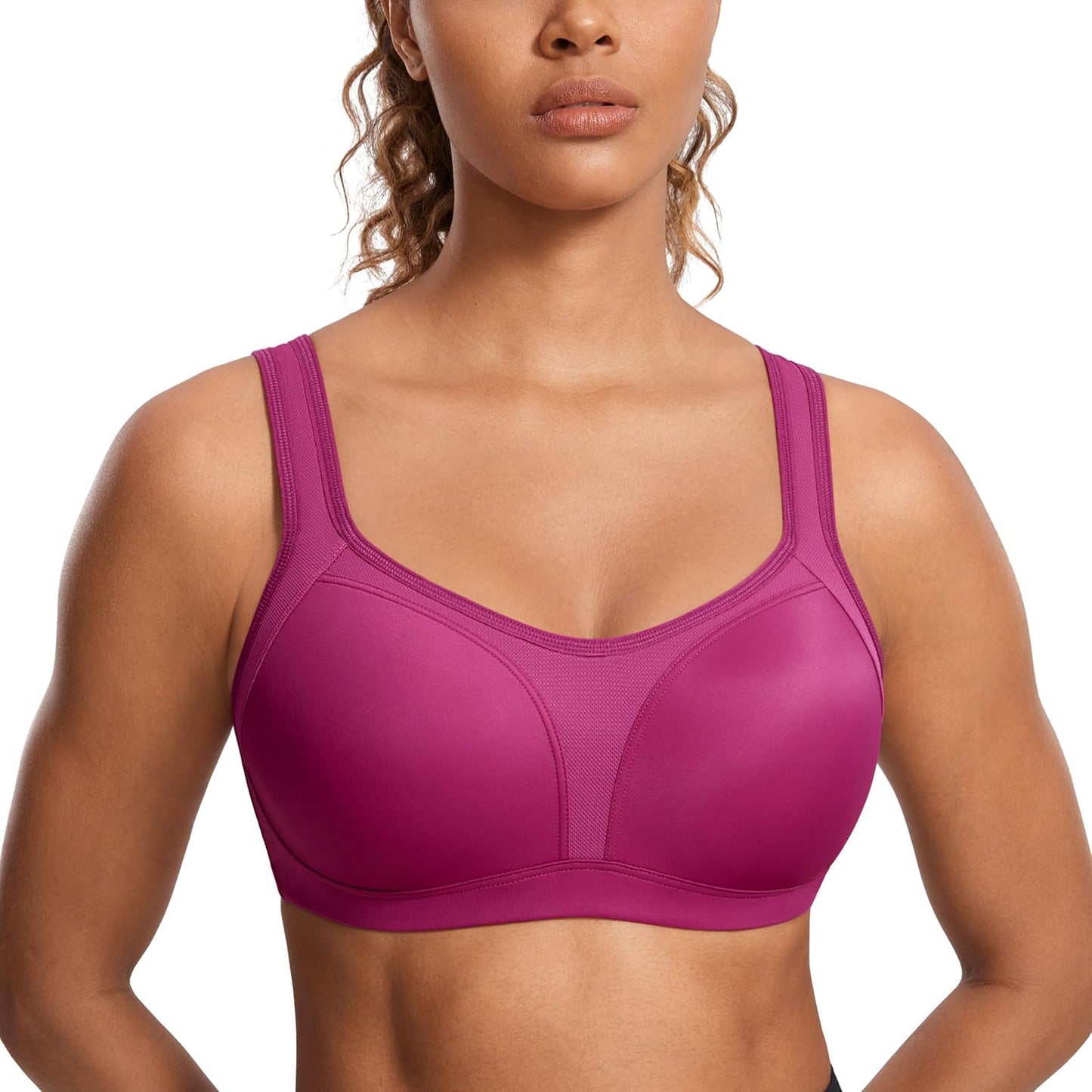 SYROKAN Women's High Impact Underwire Sports Bra for Large Bust