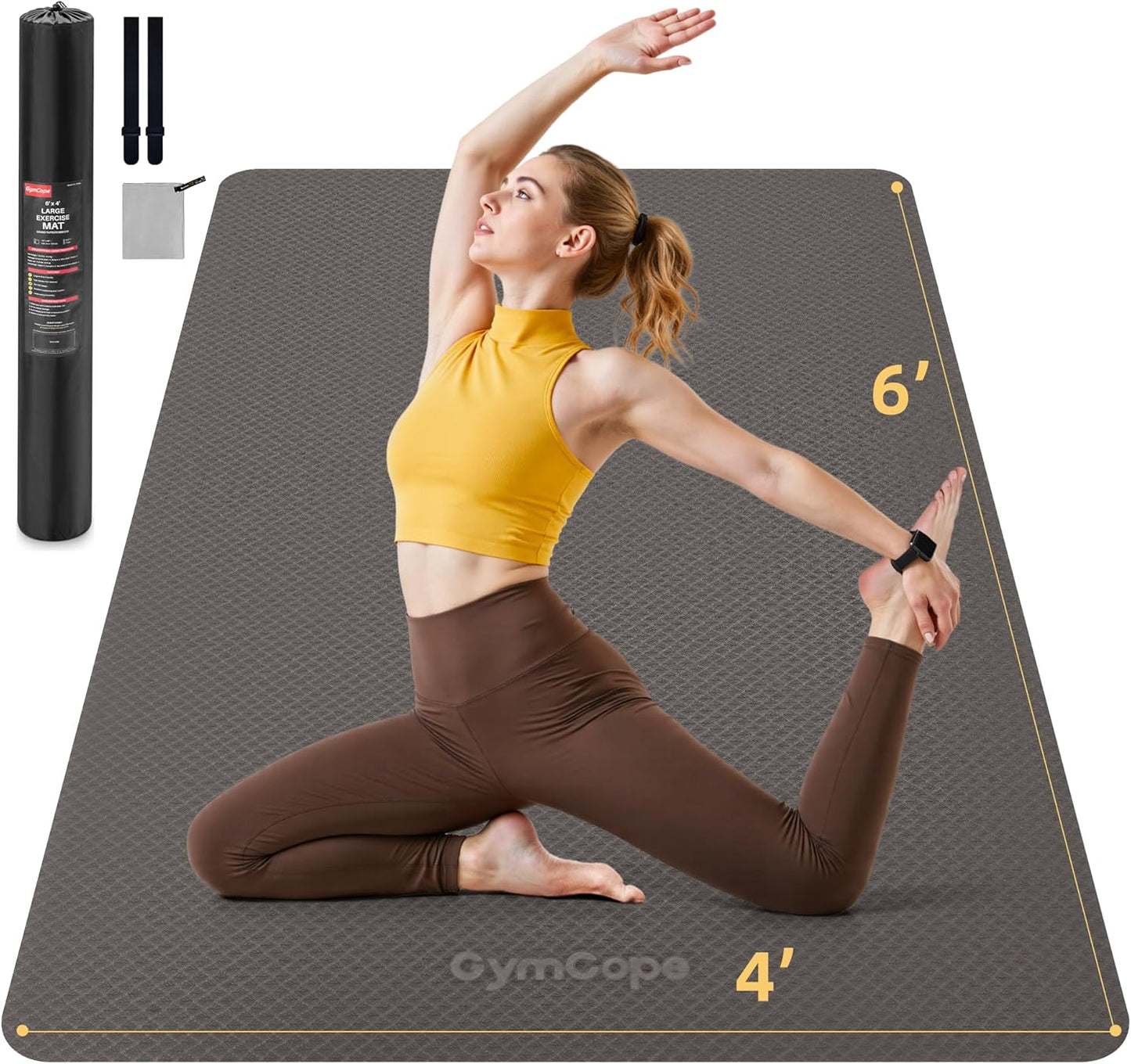 Extra Large Yoga Mat for Home Workouts - Non-Slip & Waterproof