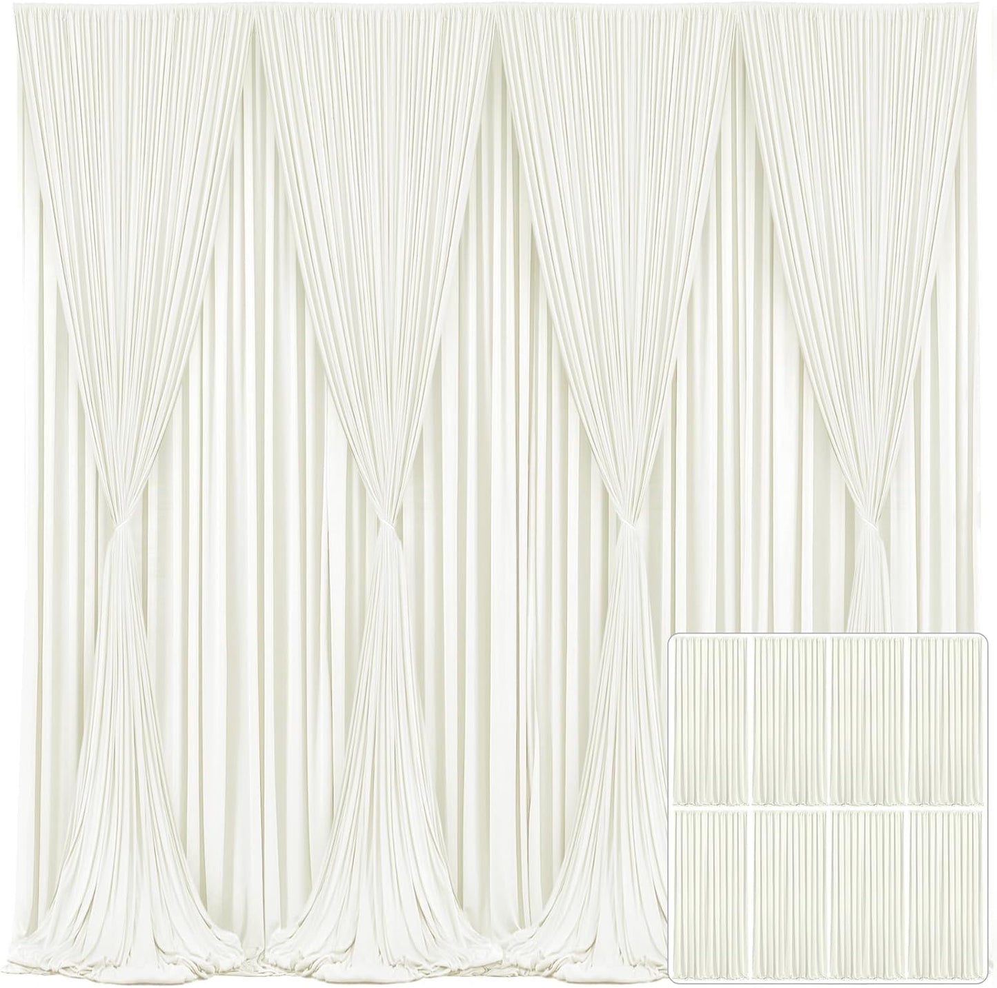 8 Panels Ivory Backdrop Curtain for Stunning Wedding Decor