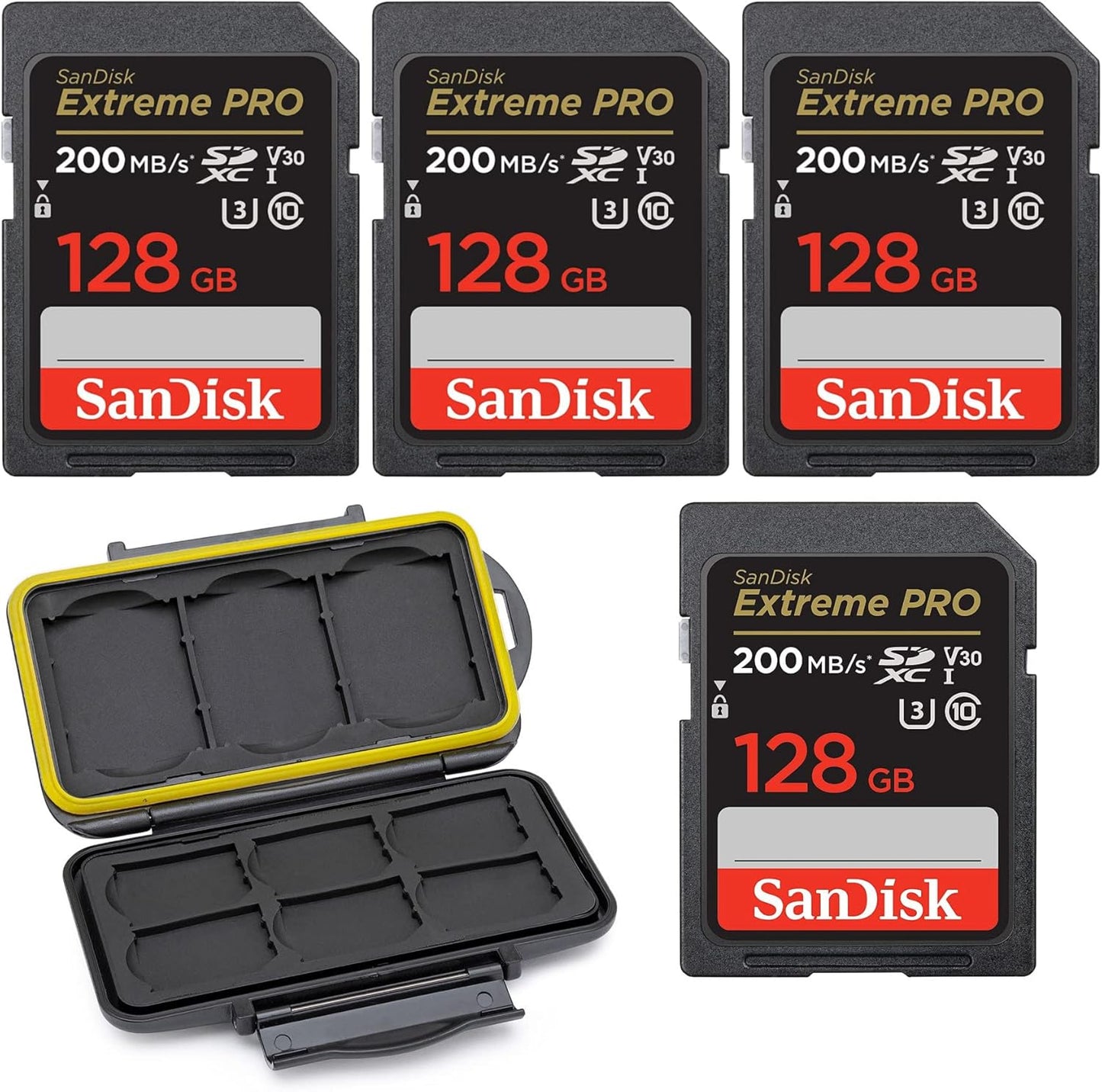SanDisk 128GB Extreme PRO Memory Card Bundle with Case