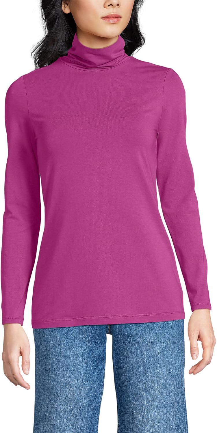 Lightweight Jersey Long Sleeve Turtleneck for Cozy Comfort