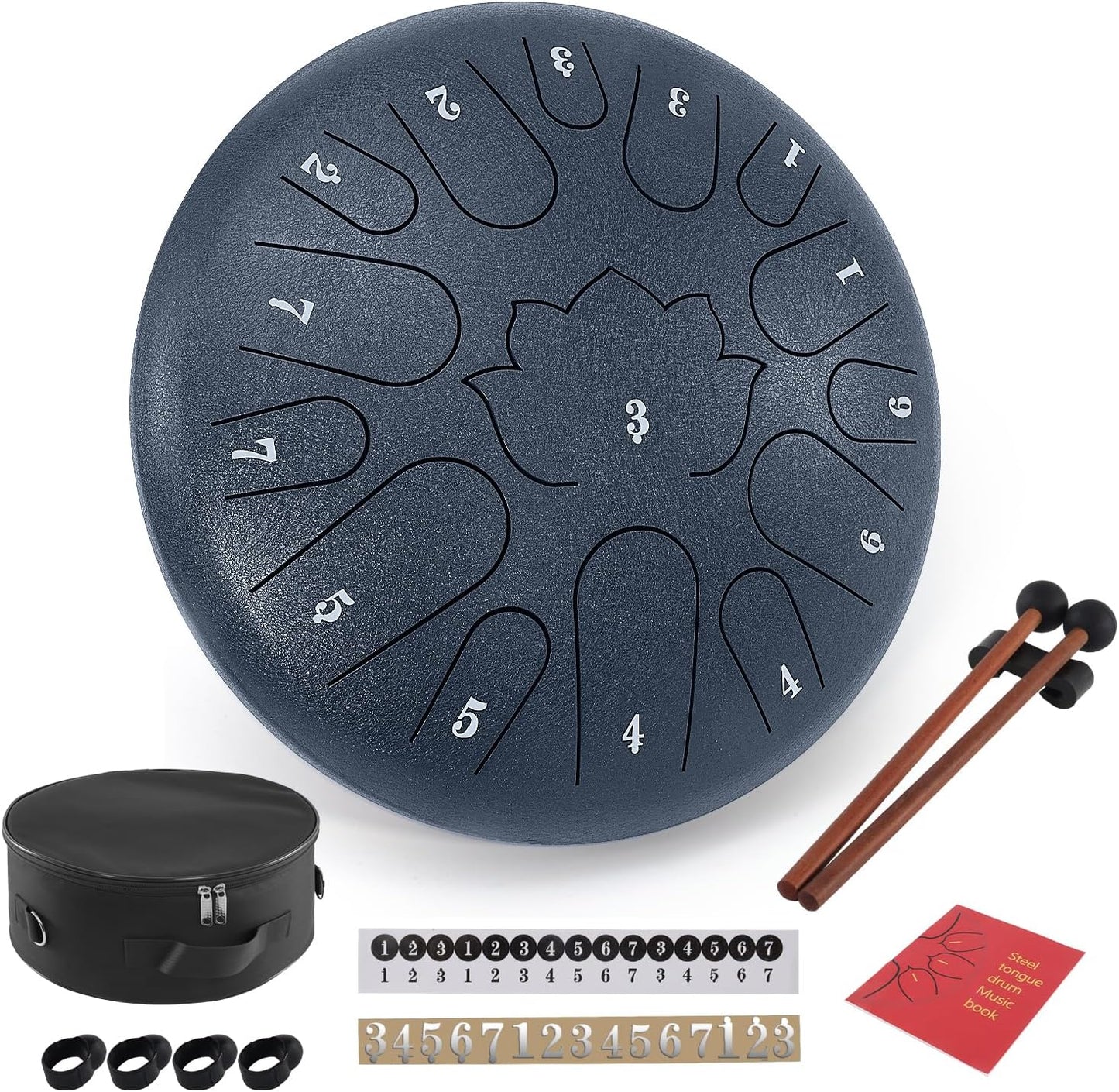 Steel Tongue Drum 12 Inch 15 Notes Hand Pan Drum for Relaxation
