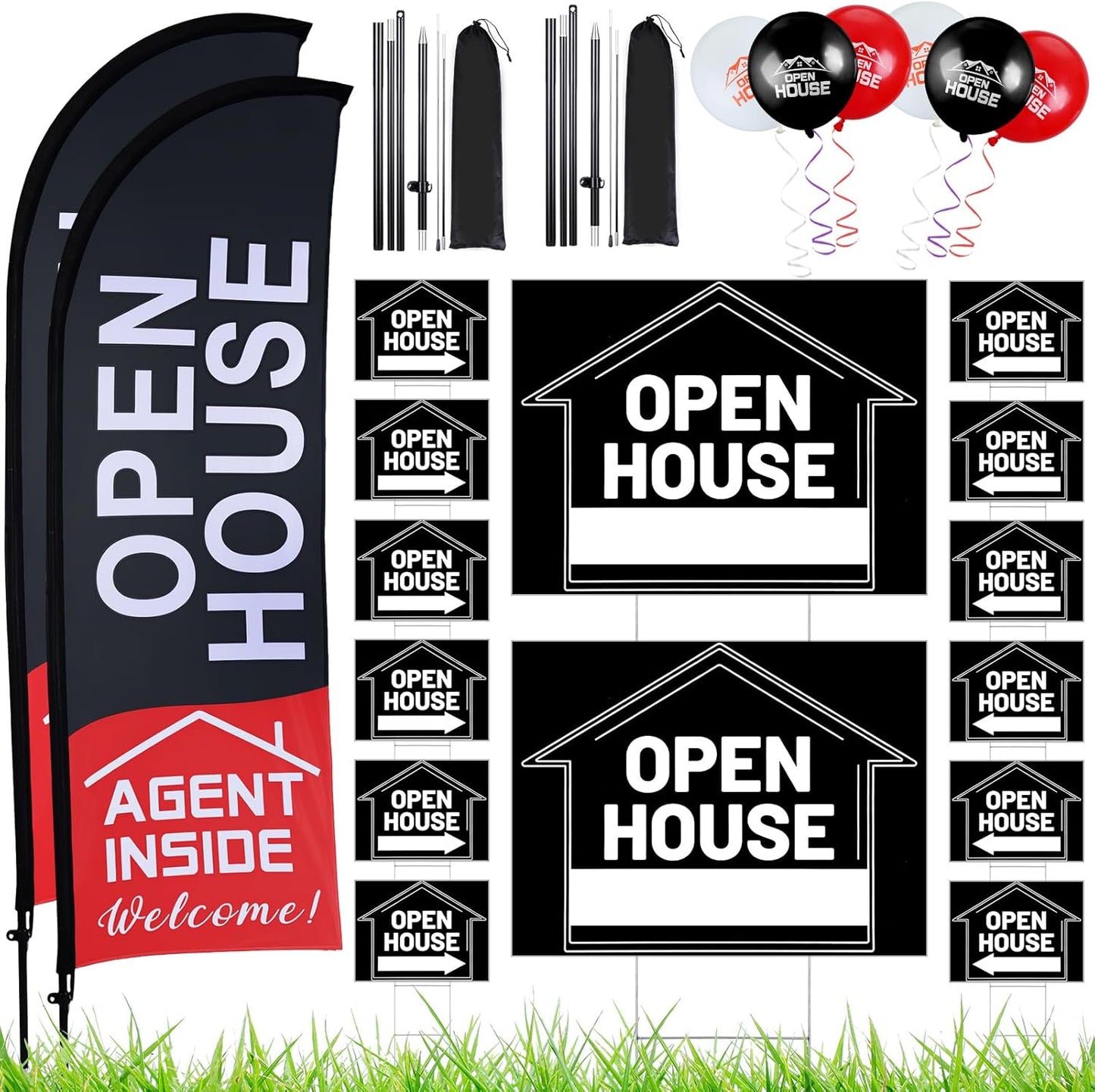 Real Estate Agent Supplies with Open House Banners and Signs