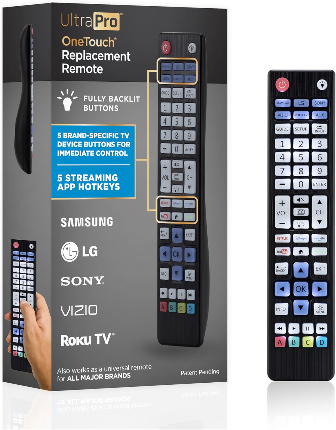UltraPro Backlit OneTouch Remote - Easy TV Setup