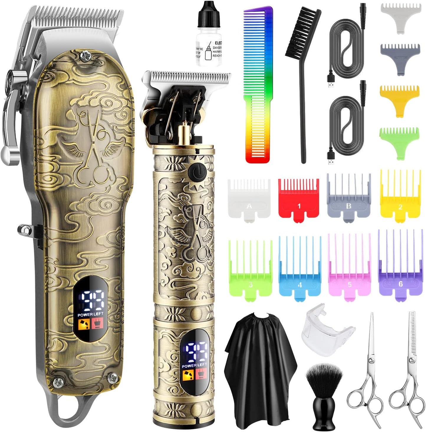 Professional Hair Clippers Set for Men with Beard Trimmer