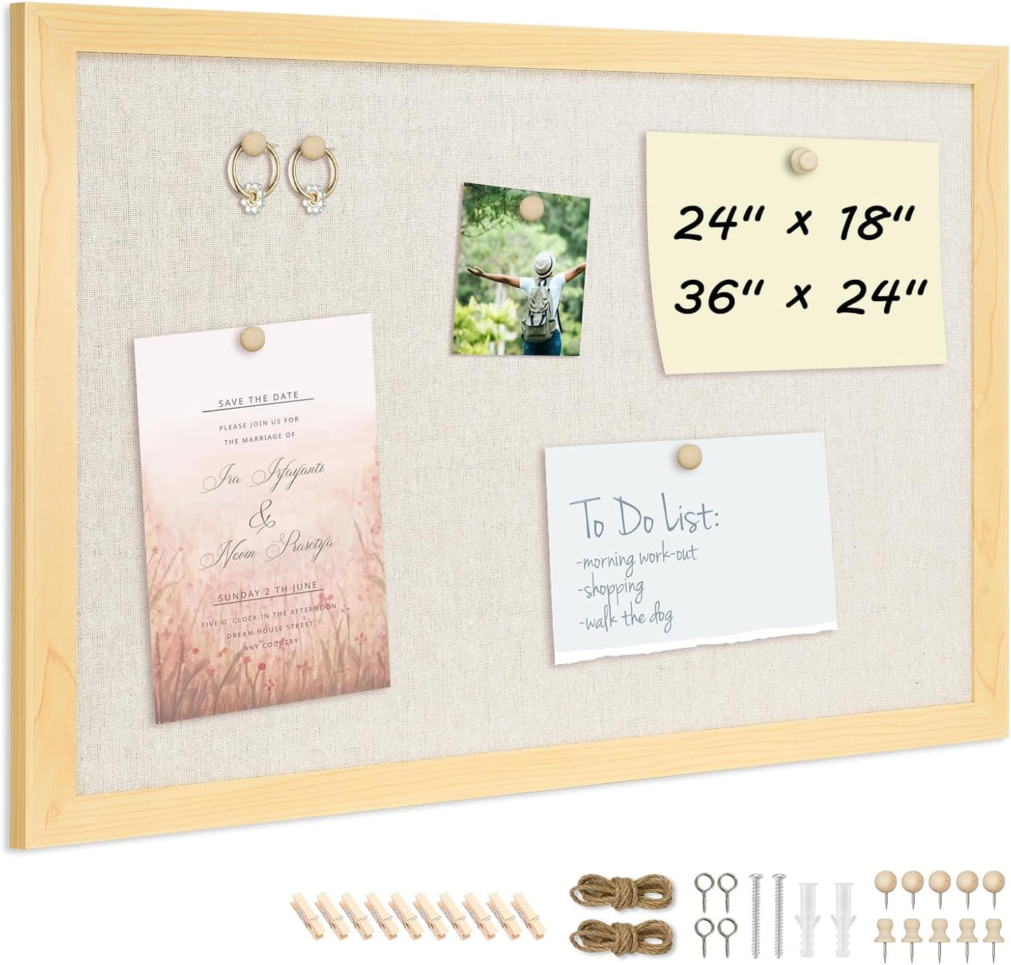 Durable Linen Bulletin Board for Home Office Decor and More