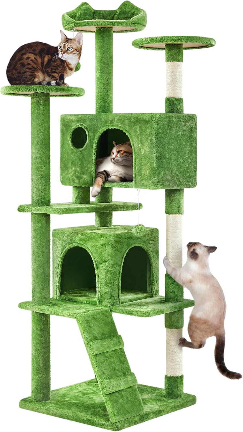 Yaheetech 70in Multi-Level Cat Tree with Condo and Scratching Posts