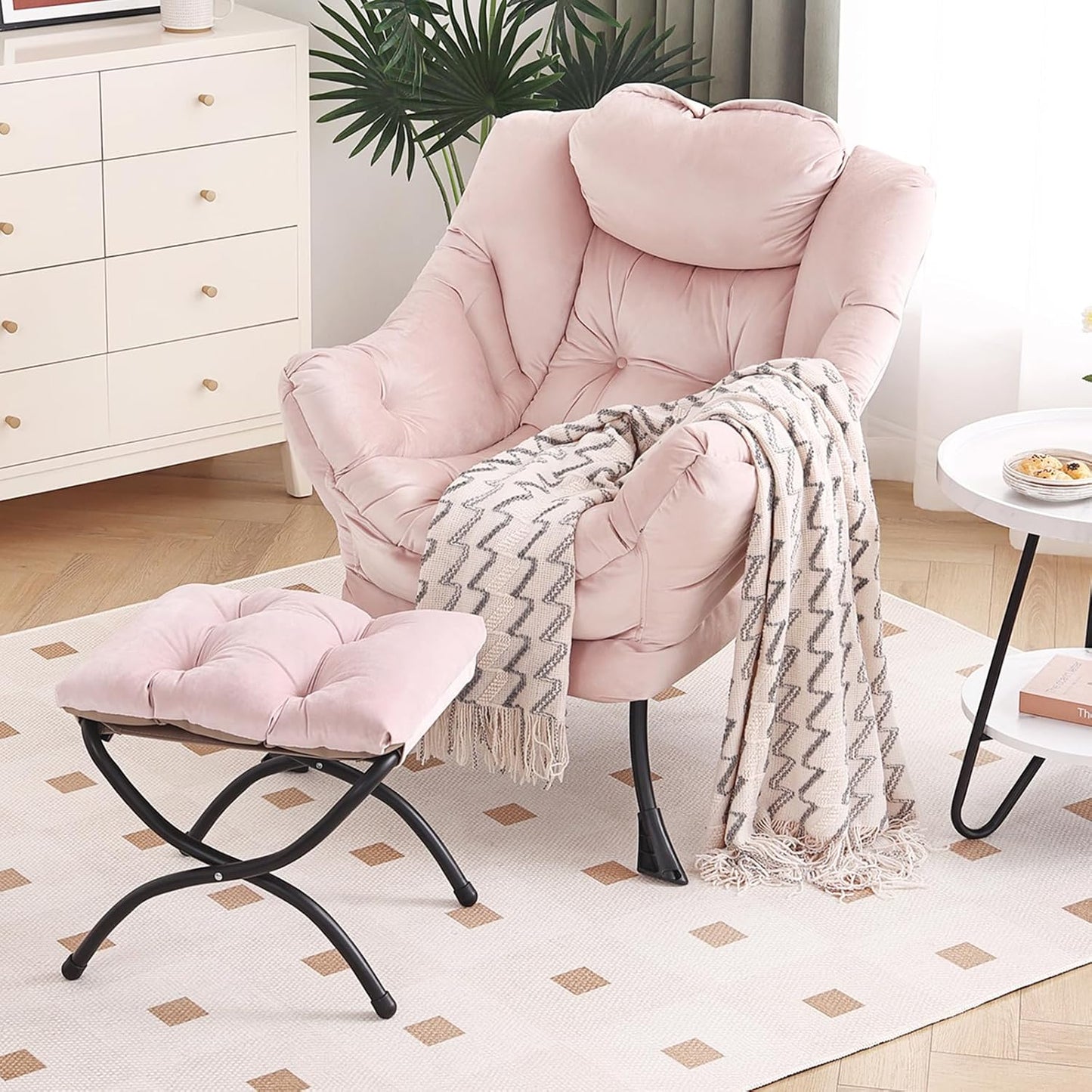 Lazy Chair with Ottoman for Comfortable Relaxation and Reading