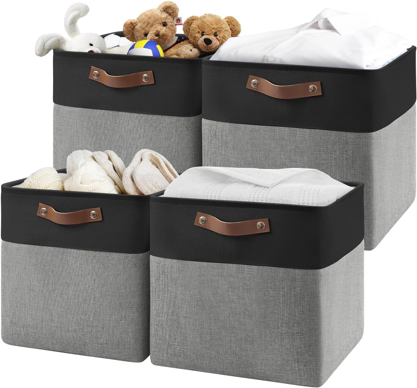 13 Inch Cube Storage Bins Set of 4 for Home Organization