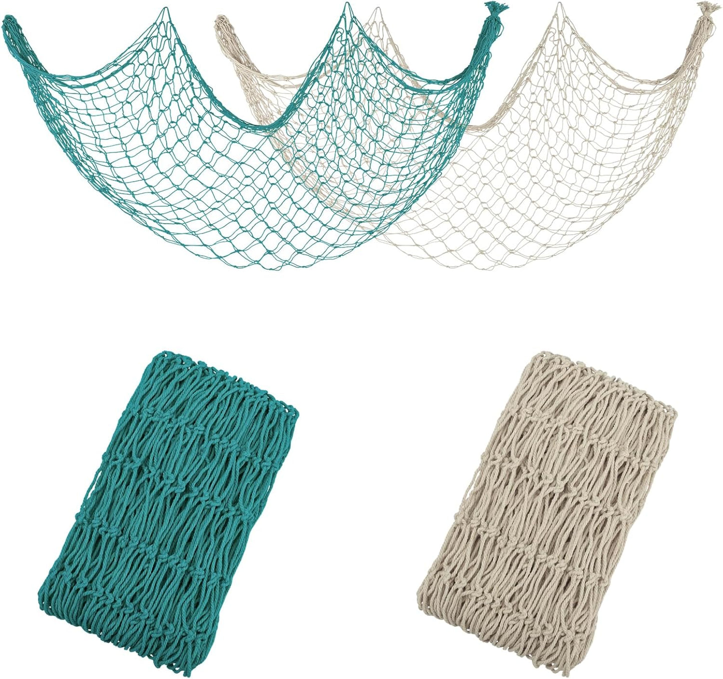 YuanDe 2 Pack Fishing Net Set - Nautical Decor