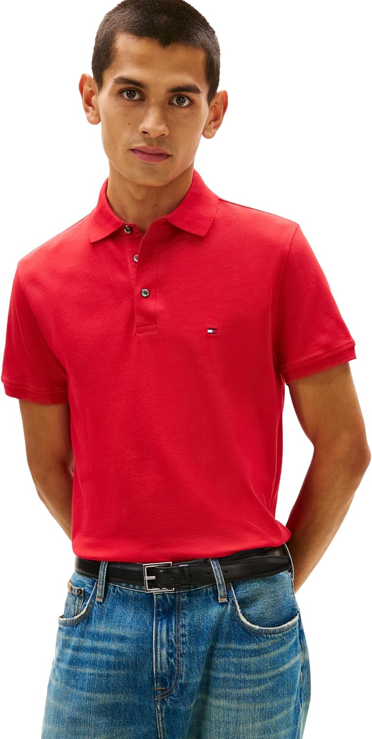 Tommy Hilfiger Men's Slim Fit Polo Shirts with Stretch