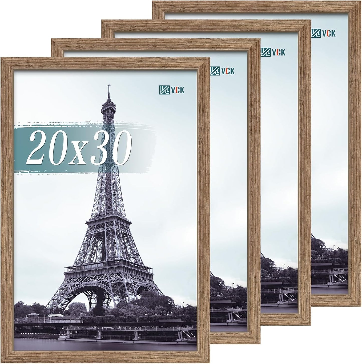 VCK 20x30 Poster Frame Set of 4 - Elegant Walnut Display