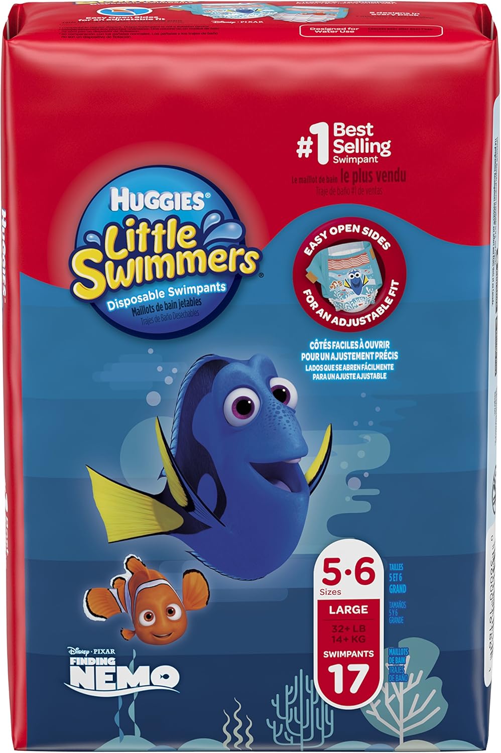 Huggies Little Swimmers Size 56 Large, 17 Ct., Pack of 6 Splash Fun