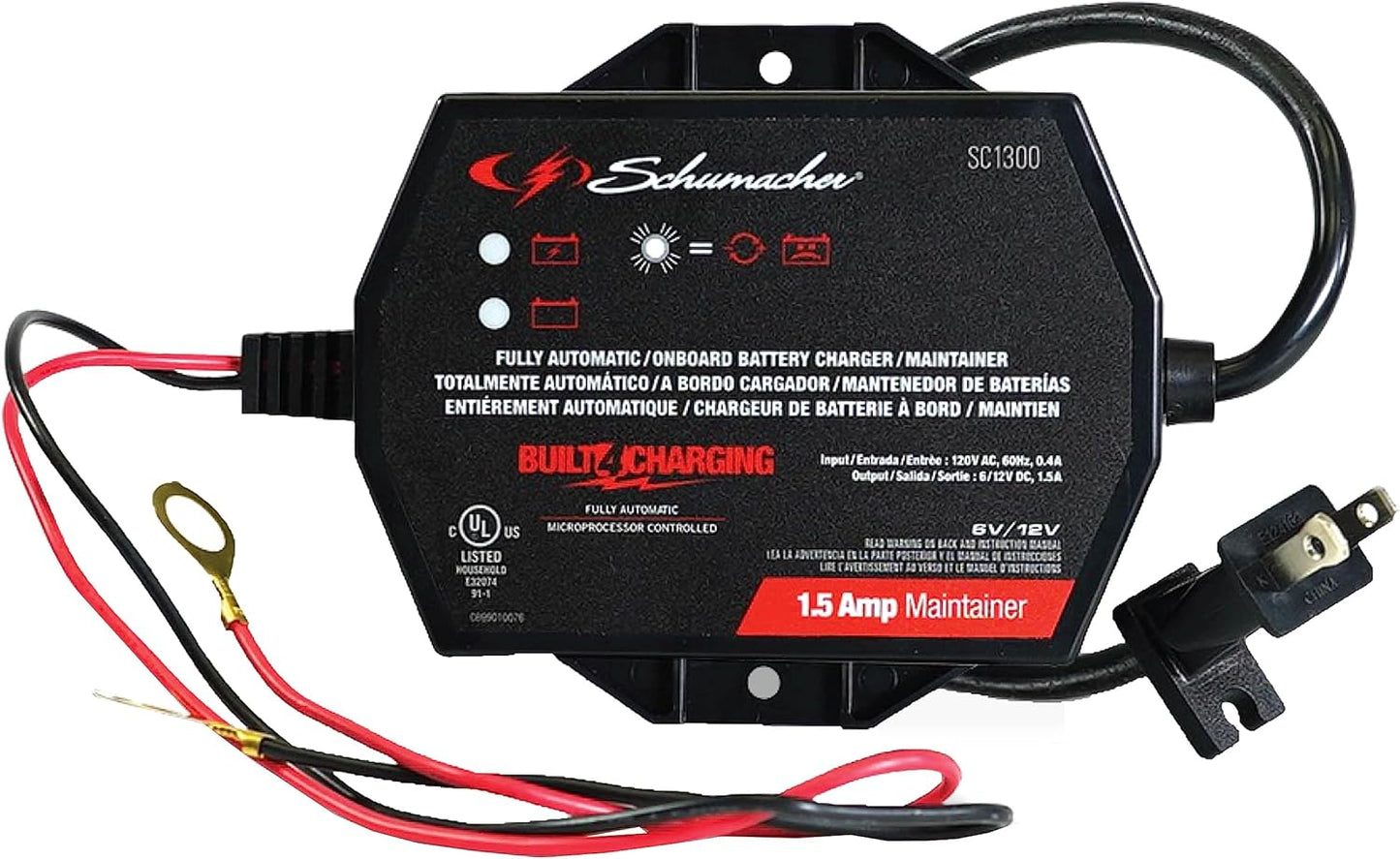 Schumacher Direct-Mount Battery Charger - 1.5A, 6V/12V - Cars, Motorcycles