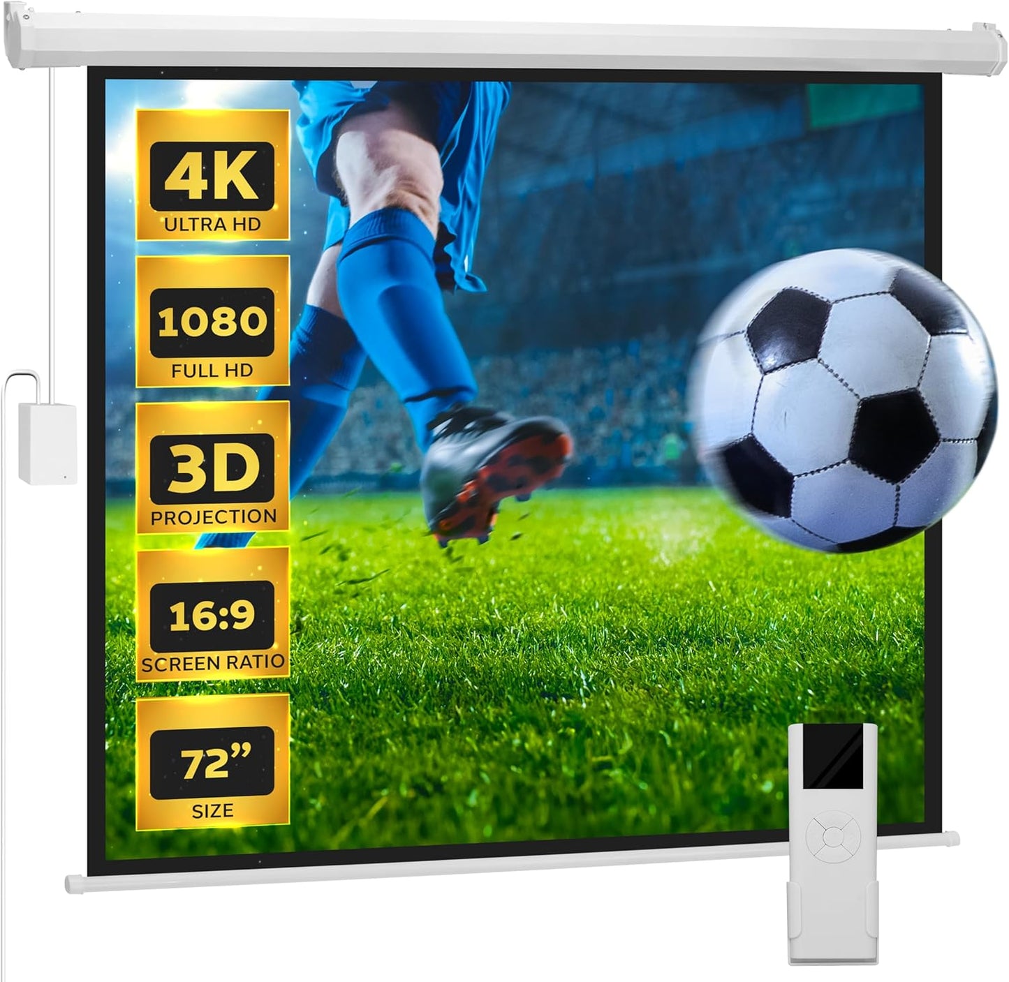 Portable Motorized Projector Screen - Home Theater Perfection!