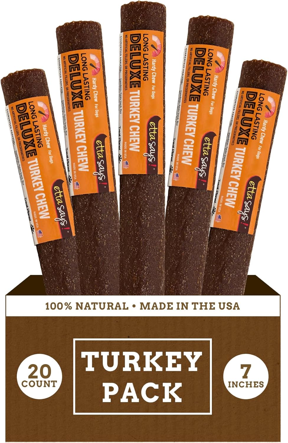 Deluxe Crunchy Dog Chews 7 Turkey - All Natural Chews for Pets