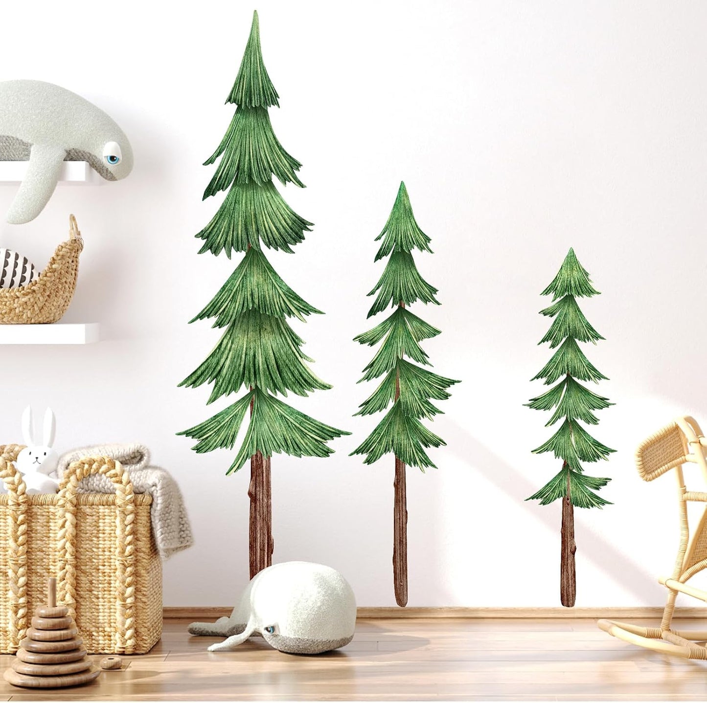 Large Pine Tree Wall Decals for Nursery and Kids Room Decor